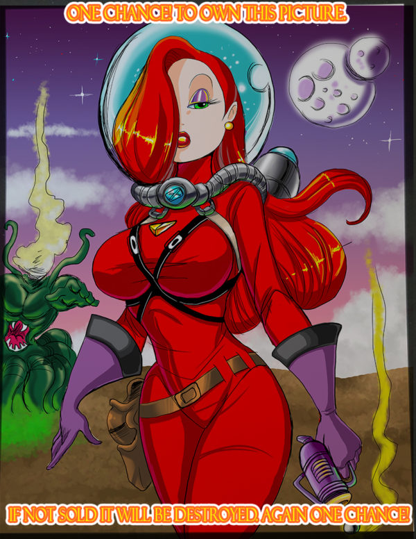 Jessica Rabbit Pin-Up Color Illustration Art Print